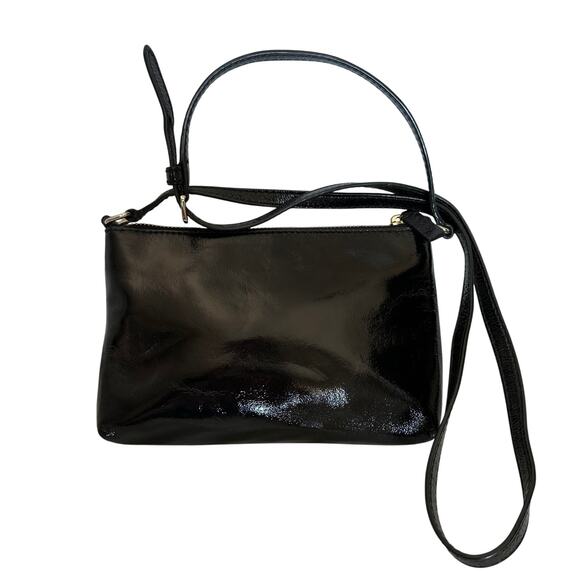 Cole Haan Ali‎ Mini Jitney Black Patent Leather Shoulder Crossbody Bag - Picture 2 of 8